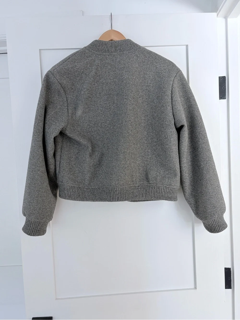 H&M Gray Wool-Blend Bomber Jacket